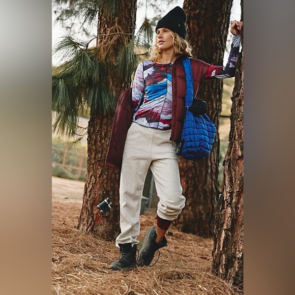 FP Movement by Free People Tops - NWT FREE PEOPLE Movement Right On Run Printed Long Sleeve Layer Rocky Ridge